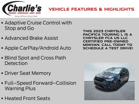 Certified 2023 Chrysler Pacifica Touring-L w/ S Appearance Package AWD/4WD image 7