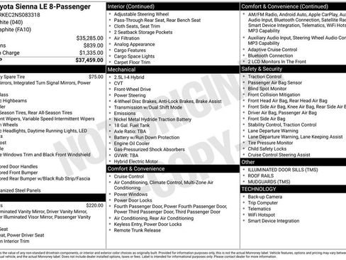 Used 2022 Toyota Sienna LE FWD image 19