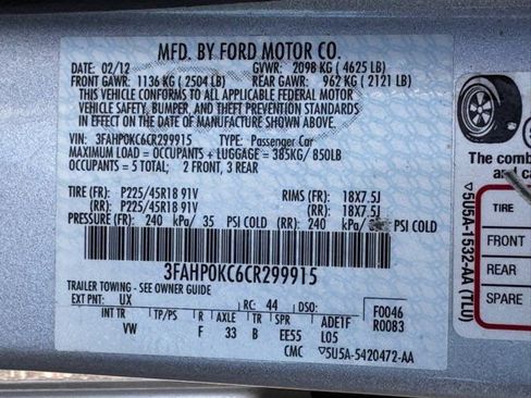 Used 2012 Ford Fusion Sport FWD image 11