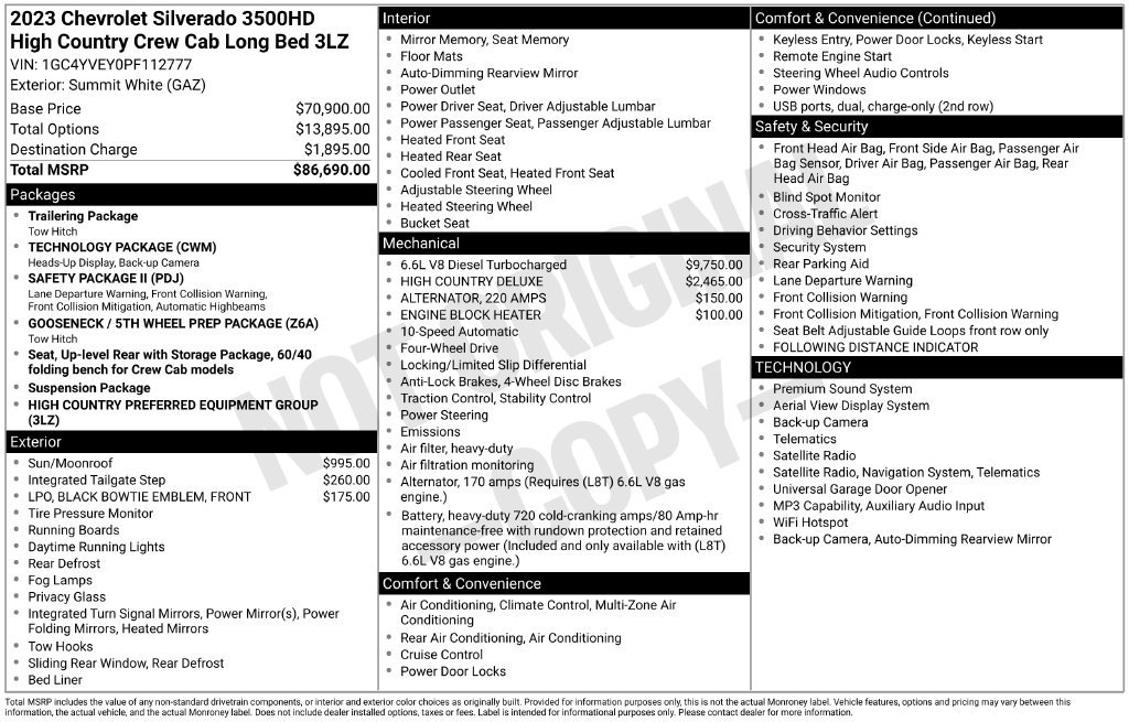 Used 2023 Chevrolet Silverado 3500 High Country AWD/4WD image 31