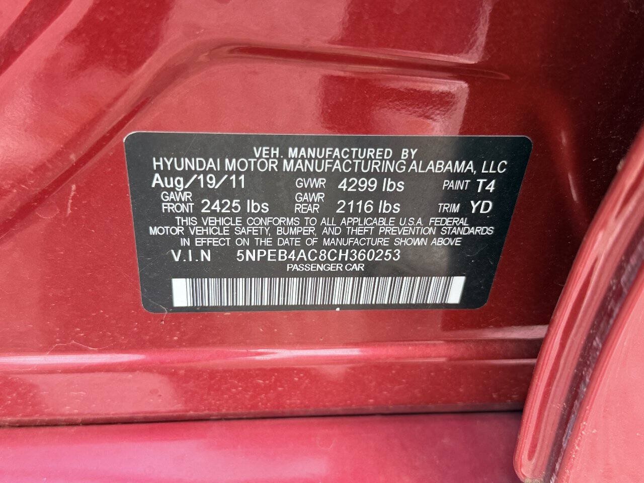Used 2012 Hyundai Sonata GLS FWD image 11