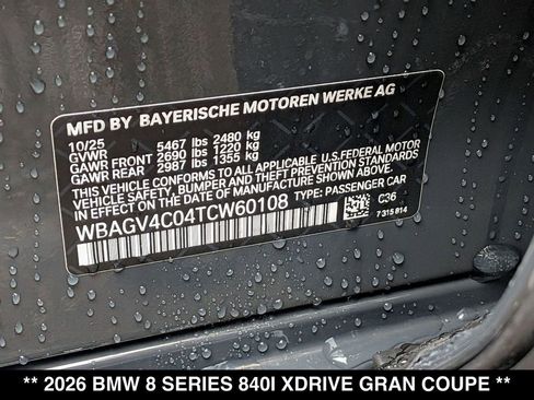New 2026 BMW 840i xDrive AWD/4WD image 31