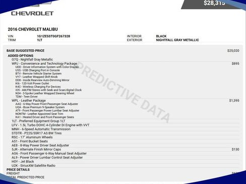 Used 2016 Chevrolet Malibu LT w/ Leather Package FWD image 1