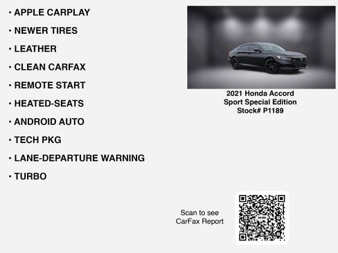 Used 2021 Honda Accord Sport Special Edition image 7