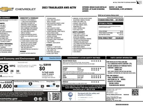 Used 2023 Chevrolet TrailBlazer ACTIV AWD/4WD image 2