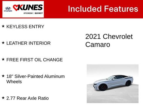 Used 2021 Chevrolet Camaro LT w/ Technology Package RWD image 3