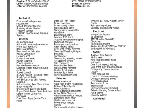 Used 2017 MAZDA MAZDA6 Grand Touring image 33