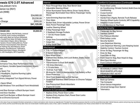 Used 2019 Genesis G70 2.0T Advanced w/ Elite Package image 27