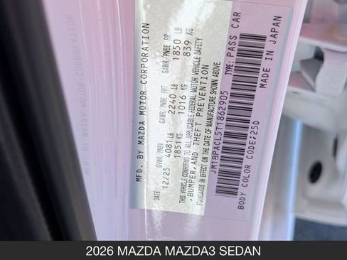 New 2026 MAZDA MAZDA3 2.5 S Sedan w/ Preferred Pkg FWD image 29