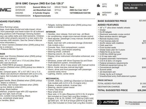 Used 2016 GMC Canyon W/T w/ Convenience Package image 34