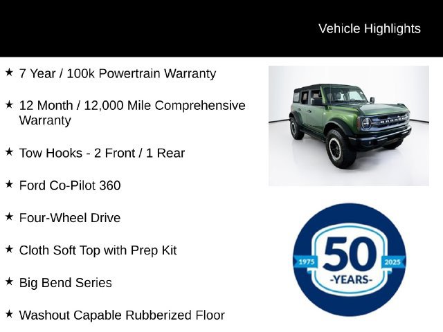 Certified 2023 Ford Bronco Big Bend w/ Sasquatch Package AWD/4WD image 5