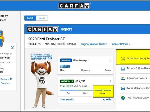 Used 2020 Ford Explorer ST w/ Premium Technology Package AWD/4WD image 11
