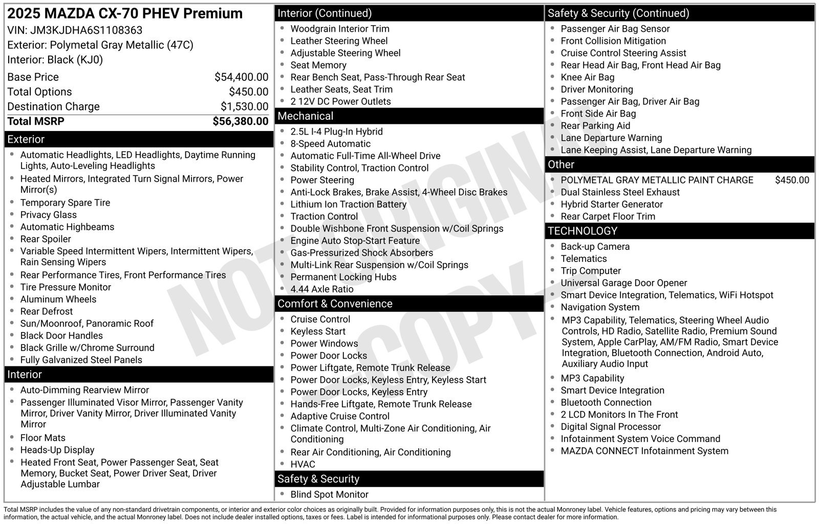 Certified 2025 MAZDA CX-70 Plug-In Hybrid w/ Premium Pkg AWD/4WD image 26