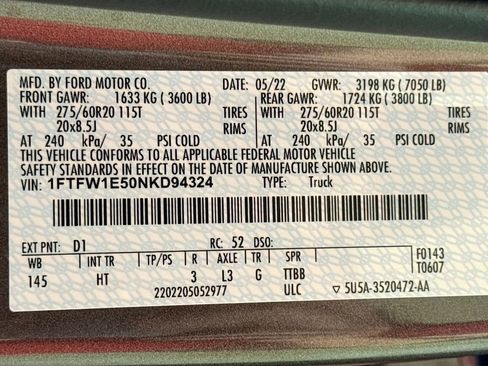 Used 2022 Ford F150 Lariat AWD/4WD image 28