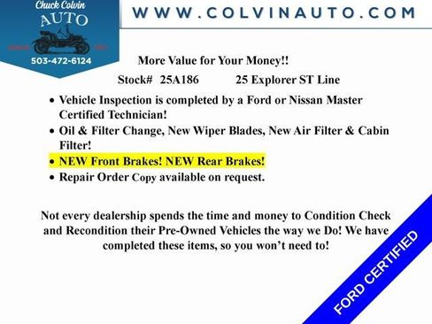 Certified 2025 Ford Explorer ST-Line w/ ST-Line Street Pack AWD/4WD image 11