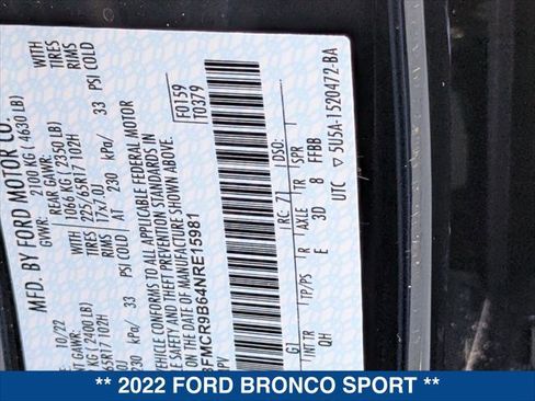 Certified 2022 Ford Bronco Sport Big Bend image 25