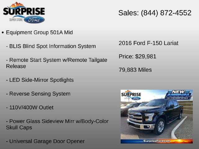 Used 2016 Ford F150 Lariat w/ Equipment Group 501A Mid AWD/4WD image 6