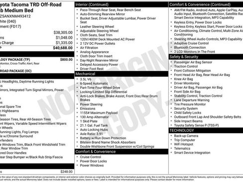 Certified 2022 Toyota Tacoma TRD Off-Road w/ Technology Package AWD/4WD image 26