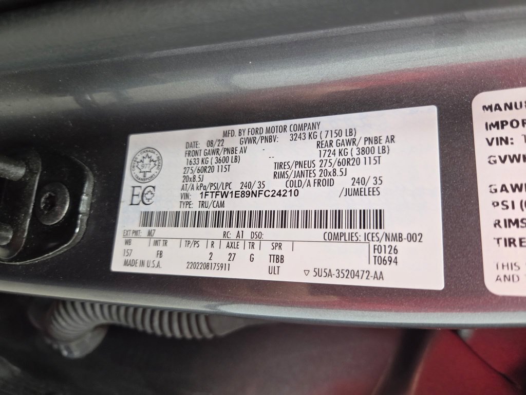 Used 2022 Ford F150 XLT w/ Equipment Group 302A High AWD/4WD image 61