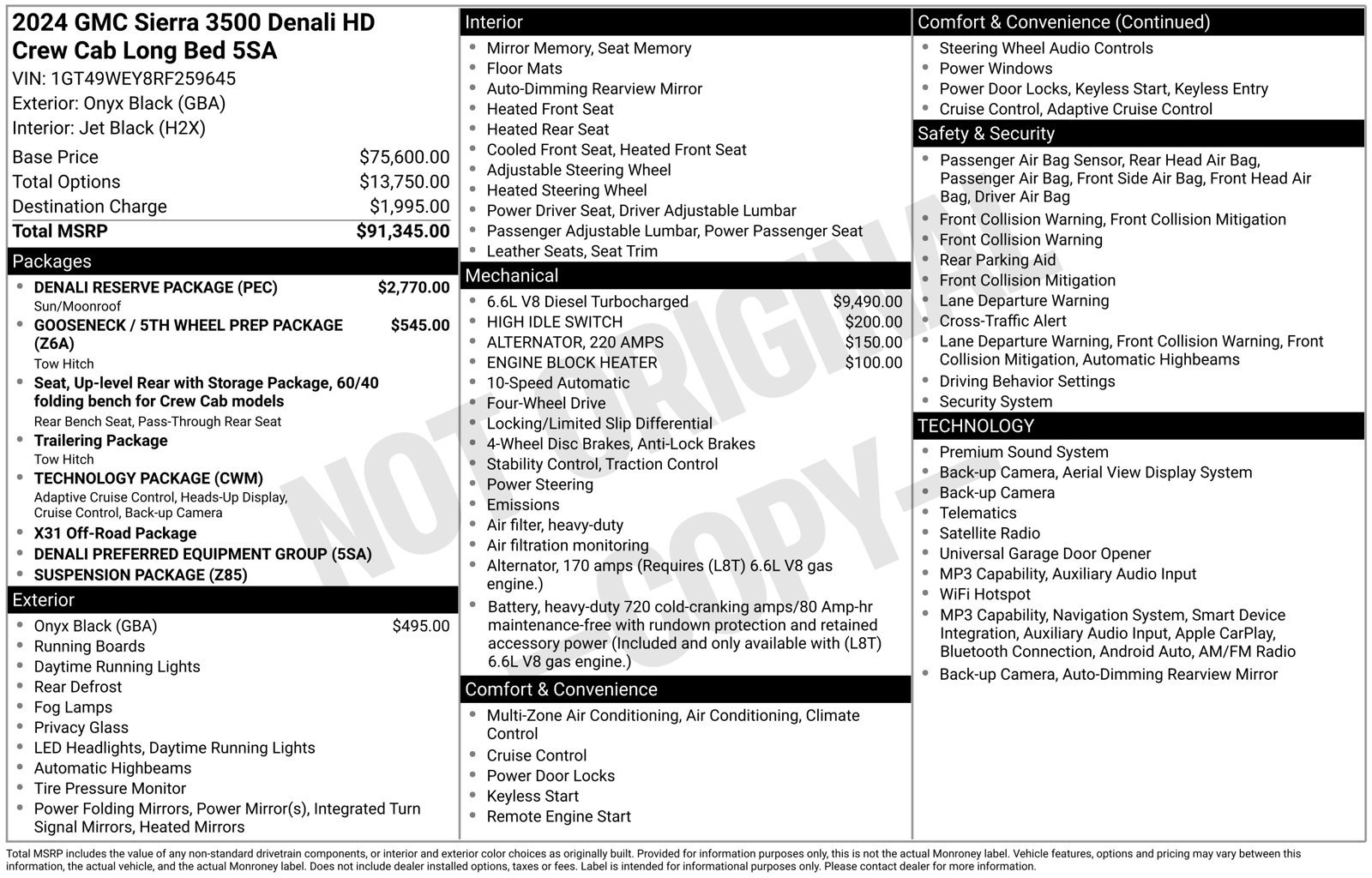 Used 2024 GMC Sierra 3500 Denali w/ Denali Reserve Package AWD/4WD image 15