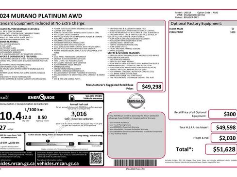 Used 2024 Nissan Murano Platinum AWD/4WD image 3