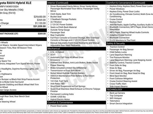 Used 2019 Toyota RAV4 XLE w/ Carpet Mat Package image 6