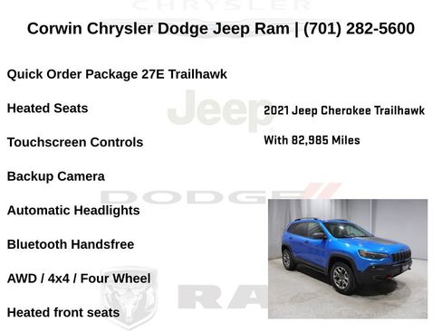 Used 2021 Jeep Cherokee Trailhawk AWD/4WD image 6