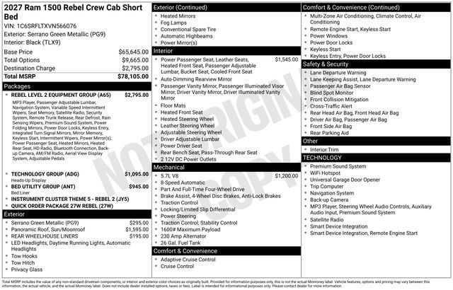 New 2027 RAM 1500 Rebel w/ Rebel Level 2 Equipment Group AWD/4WD image 4