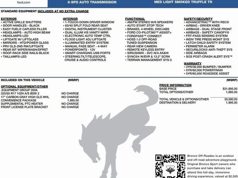 New 2025 Ford Bronco Sport Big Bend w/ Convenience Package image 2