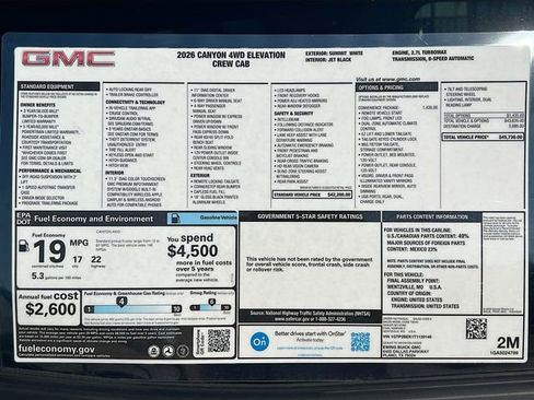 New 2026 GMC Canyon Elevation w/ Convenience Package image 21