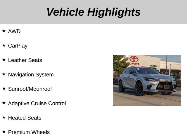 Used 2024 Lexus RX 350 F Sport w/ Convenience Package AWD/4WD image 5