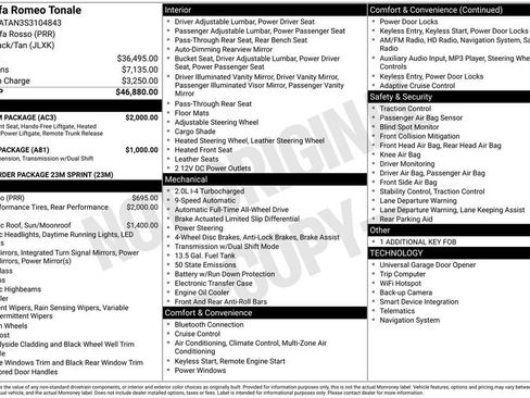 New 2025 Alfa Romeo Tonale w/ Premium Package AWD/4WD image 6