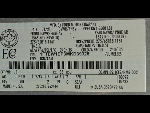 Used 2021 Ford F150 XL w/ Equipment Group 101A High AWD/4WD image 56