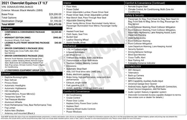 Used 2021 Chevrolet Equinox LT AWD/4WD image 25