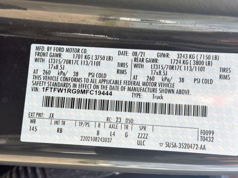 Used 2021 Ford F150 Raptor w/ Equipment Group 801A High image 21
