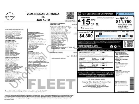 Used 2024 Nissan Armada SL w/ Midnight Edition Package image 2