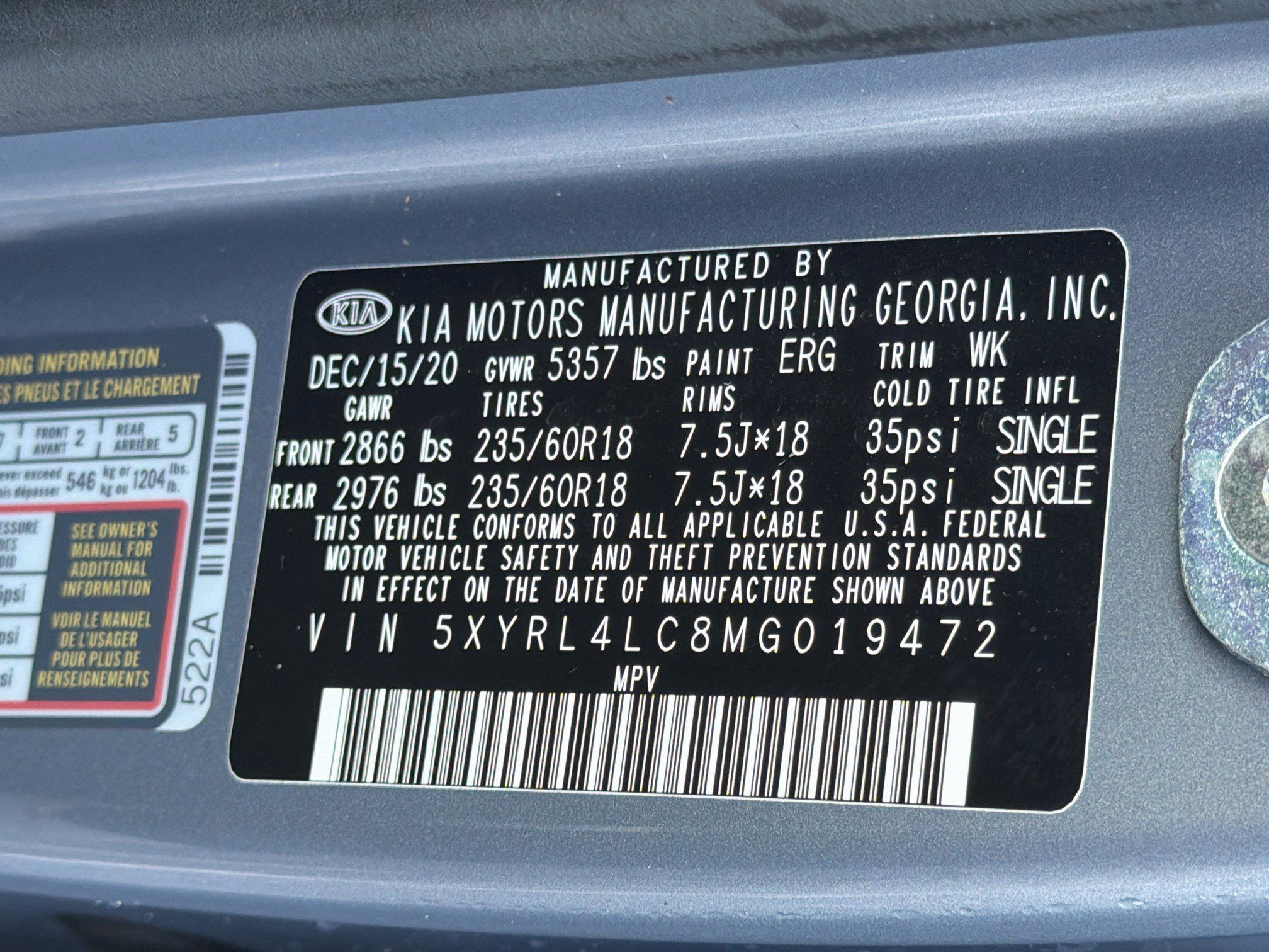 Used 2021 Kia Sorento S w/ Panoramic Sunroof Package FWD image 44