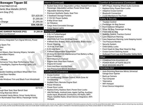 Used 2022 Volkswagen Tiguan SE w/ Panoramic Sunroof Package AWD/4WD image 10