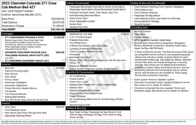 Certified 2023 Chevrolet Colorado Z71 w/ Z71 Convenience Package 2 AWD/4WD image 9