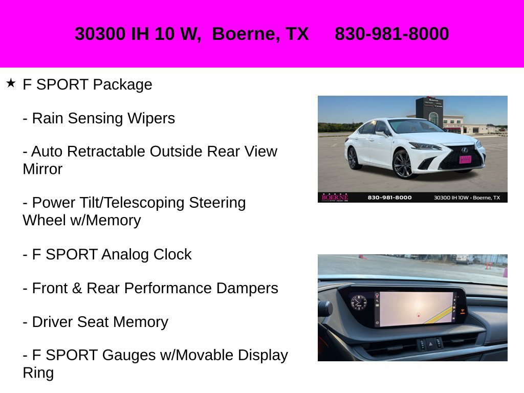 Used 2020 Lexus ES 350 F Sport w/ Accessory Package 2 FWD image 10