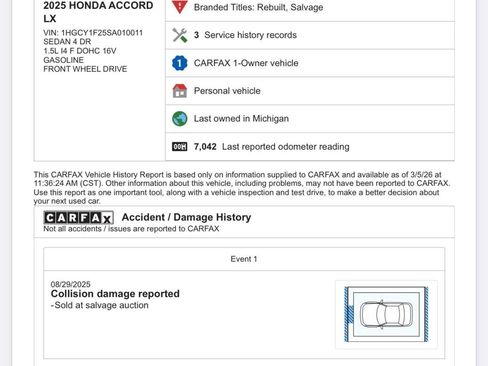 Used 2025 Honda Accord LX image 56