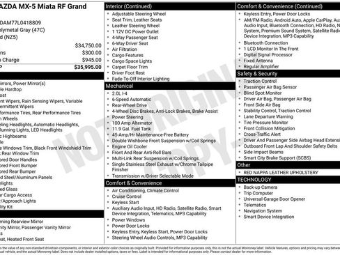 Used 2020 MAZDA MX-5 Miata RF Grand Touring image 6