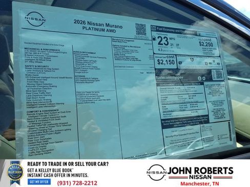 New 2026 Nissan Murano Platinum w/ Cargo Package AWD/4WD image 19