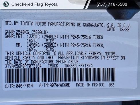 Used 2023 Toyota Tacoma SR w/ SR Convenience Package RWD image 21