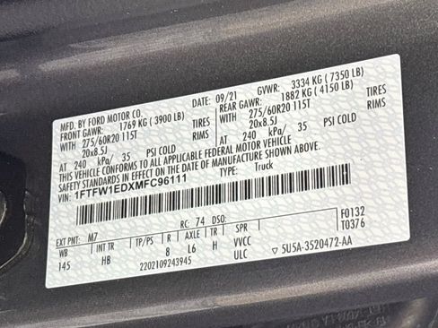 Used 2021 Ford F150 Lariat w/ Equipment Group 502A High AWD/4WD image 34