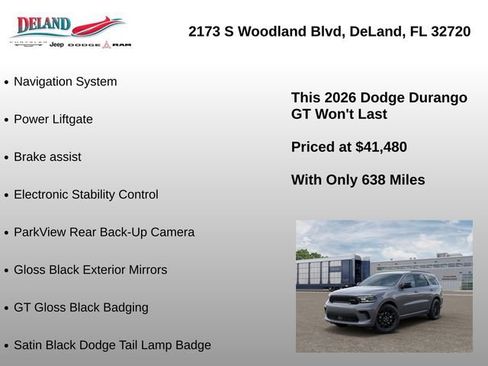 New 2026 Dodge Durango GT w/ Blacktop Package AWD/4WD image 12