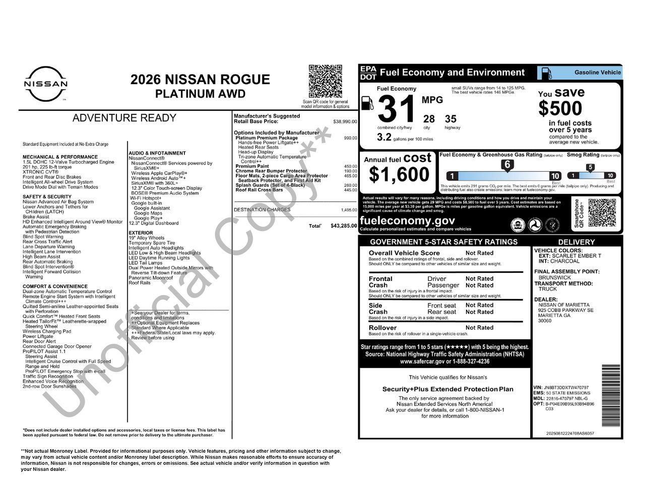 Certified 2026 Nissan Rogue Platinum w/ Platinum Premium Package AWD/4WD image 34