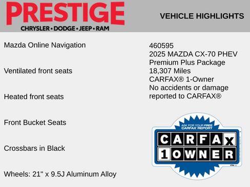 Used 2025 MAZDA CX-70 Plug-In Hybrid w/ Premium Plus AWD/4WD image 4