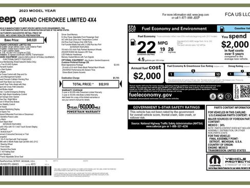 Used 2023 Jeep Grand Cherokee Limited w/ Black Appearance Package AWD/4WD image 2