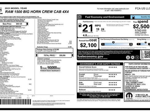 Certified 2023 RAM 1500 Big Horn AWD/4WD image 59